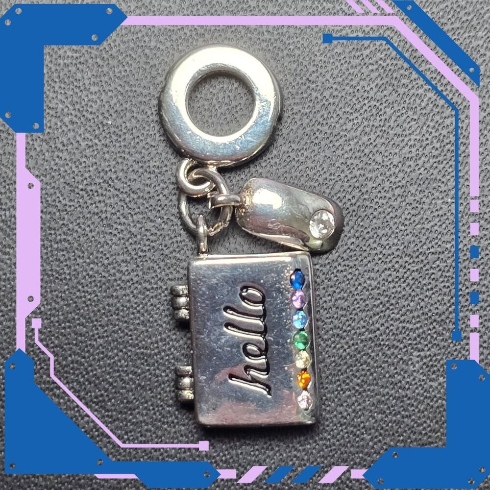 Laptop Charm‎ in Silver Finish With Mouse Accent Charm (NWOT)